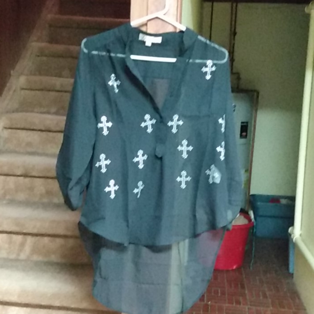 Women's high low dress shirt